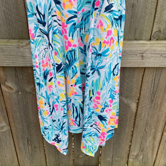 Lilly Pulitzer Women Trapeze Dress Tippy Top Scoop Neck Asymmetrical Hem Blue XS - Picture 6 of 8